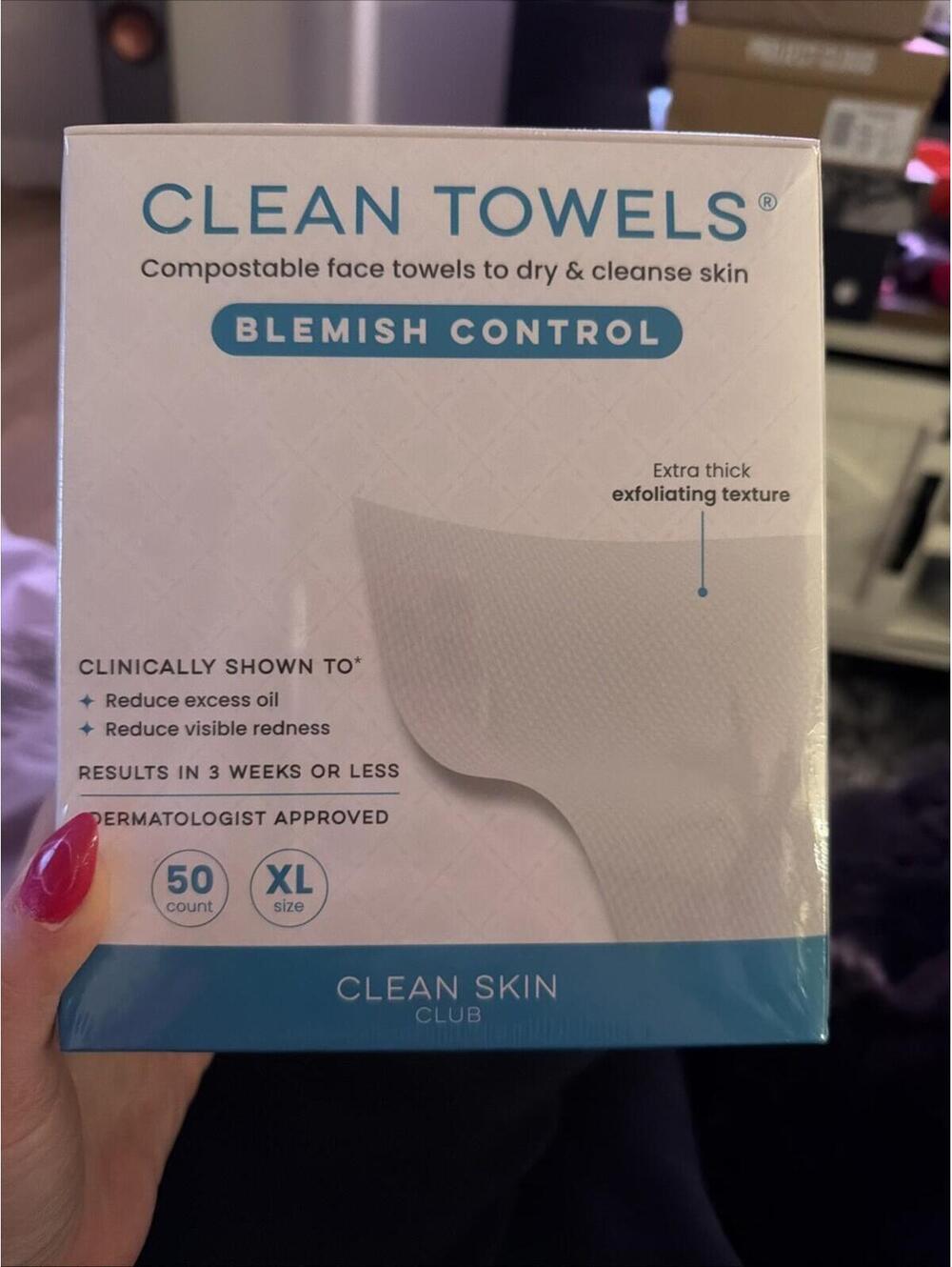 Clean Skin Club Clean Towels Blemish Control XL 50ct - New